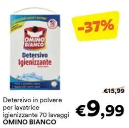 Unes Detersivo in polvere per lavatrice igienizzante 70 lavaggi OMINO BIANCO offerta