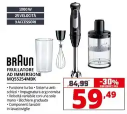 Comet BRAUN FRULLATORE AD IMMERSIONE MQ55254MBK offerta