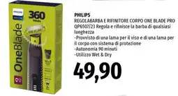 Famila Philips regolabarba e rifinitore corpo one blade pro offerta