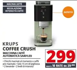 Comet KRUPS COFFEE CRUSH MACCHINA CAFFÈ AUTOMATICA SA401LE0 offerta