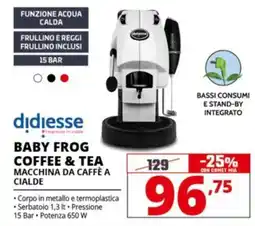 Comet didiessse BABY FROG COFFEE & TEA MACCHINA DA CAFFÈ A CIALDE offerta
