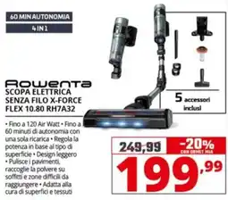 Comet Rowenta SCOPA ELETTRICA SENZA FILO X-FORCE FLEX 10.80 RH7A32 offerta
