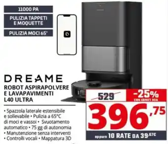 Comet DREAME ROBOT ASPIRAPOLVERE E LAVAPAVIMENTI L40 ULTRA offerta