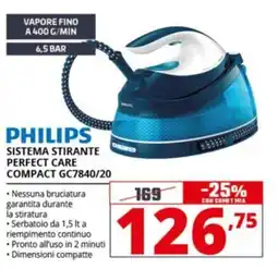 Comet PHILIPS SISTEMA STIRANTE PERFECT CARE COMPACT GC7840/20 offerta