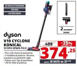Comet dyson V10 CYCLONE KONICAL SCOPA SENZA FILO offerta