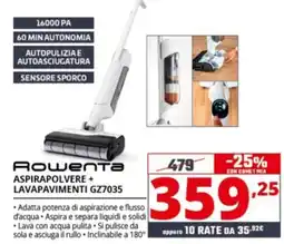 Comet Rowenta Aspirapolvere + Lavapavimenti GZ7035 offerta