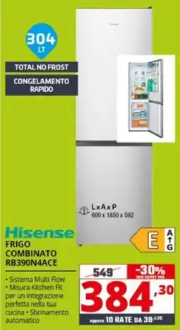 Comet Hisense FRIGO COMBINATO RB390N4ACE offerta