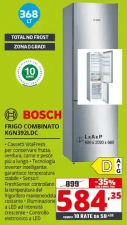 Comet BOSCH FRIGO COMBINATO KGN392LDC offerta