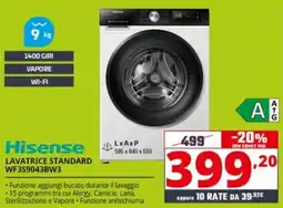 Comet Hisense LAVATRICE STANDARD WF3S9043BW3 offerta