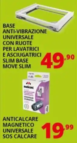 Comet BASE ANTI-VIBRAZIONE UNIVERSALE CON RUOTE PER LAVATRICI E ASCIUGATRICI SLIM BASE MOVE SLIM offerta