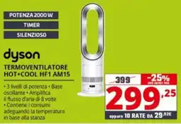 Comet dyson TERMOVENTILATORE HOT+COOL HF1 AM15 offerta