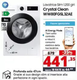Comet Lavatrice Slim 1.200 giri Crystal Clean offerta