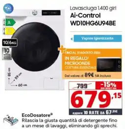 Comet Lavasciuga Ai-Control WD10HG6U94BE offerta