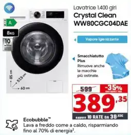 Comet Lavatrice 1.400 giri Crystal Clean offerta