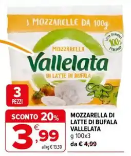 Iperal Mozzarella di latte di bufala Vallelata offerta