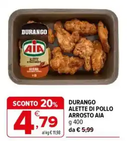 Iperal Durango Alette di pollo arrosto AIA offerta