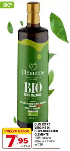 Iperal Olio extra vergine di oliva biologico Clemente offerta