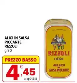 Iperal Alici in salsa piccante Rizzoli offerta
