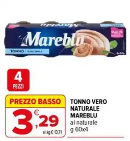 Iperal Tonno vero naturale Mareblu offerta