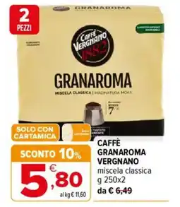 Iperal Caffè Granaroma Vergnano offerta