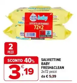 Iperal Salviettine baby Fresh&Clean offerta