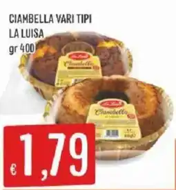Sisa Ciambella vari tipi La Luisa offerta