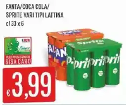 Sisa Fanta/Coca Cola/Sprite vari tipi lattina offerta