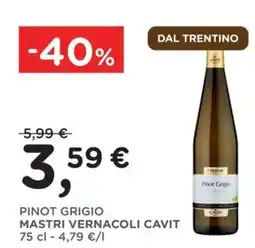 Poli PINOT GRIGIO MASTRI VERNACOLI CAVIT offerta