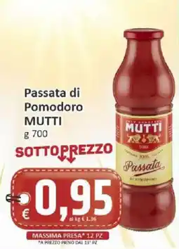 Paghi Poco Passata di Pomodoro MUTTI offerta