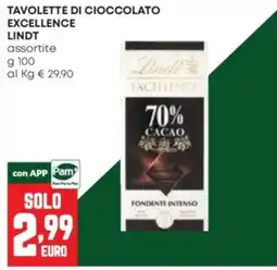 Pam Tavolette di cioccolato Excellence Lindt offerta