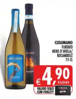 Deco Supermercati Cusumano Furtato Nero d'Avola/Rocambolé offerta