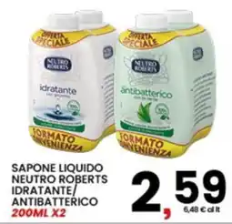 Interspar SAPONE LIQUIDO NEUTRO ROBERTS IDRATANTE/ANTIBATTERICO offerta