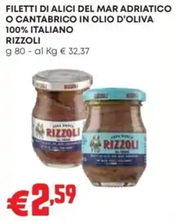 Pam Filetti di alici del mar adriatico o cantabrico in olio d'oliva Rizzoli offerta