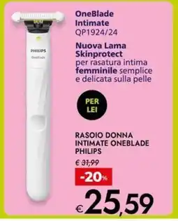 Bennet Rasoio Donna Intimate OneBlade Philips offerta