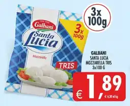 Deco Supermercati Galbani Santa Lucia Mozzarella TRIS offerta
