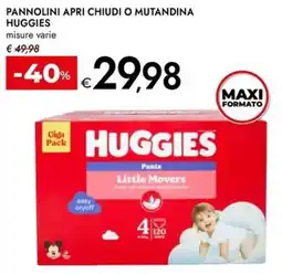 Bennet Pannolini apri chiudi o mutandina Huggies offerta