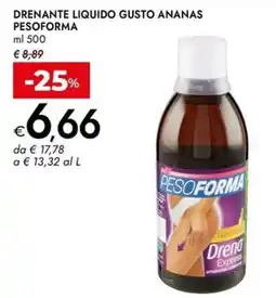 Bennet DRENANTE LIQUIDO GUSTO ANANAS PESOFORMA offerta