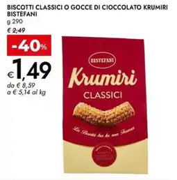 Bennet Biscotti classici Krumiri Bistefani offerta