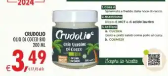 Deco Supermercati Crudolio Olio Vergine di Cocco Bio offerta