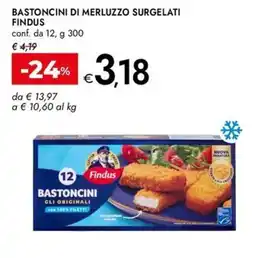 Bennet Bastoncini di merluzzo surgelati Findus offerta