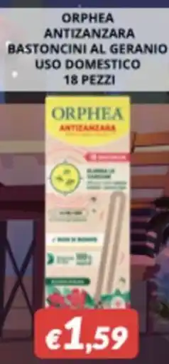 Supermercati Visotto Orphea antizanzara bastoncini al geranio offerta