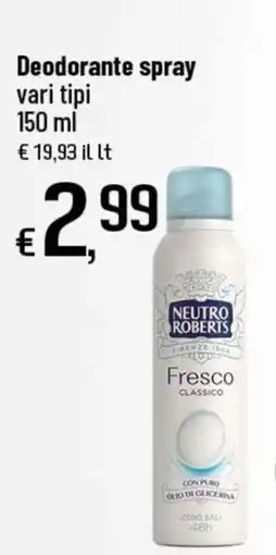 Famila Superstore Deodorante spray Neutro Roberts offerta