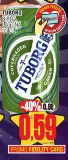 Vicino a te supermercati Tuborg birra lattina offerta