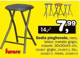 Dipo Arredamenti Sedia pieghevole, nero, telaio: metallo grigio offerta