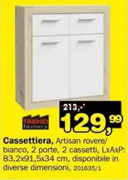 Dipo Arredamenti Cassettiera, Artisan rovere/bianco offerta
