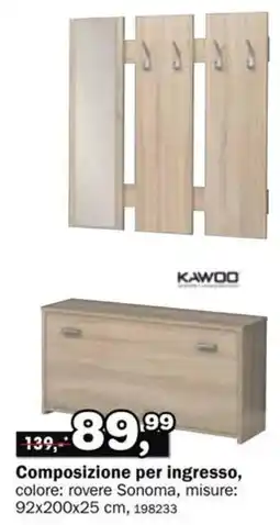 Dipo Arredamenti Composizione per ingresso Kawoo offerta