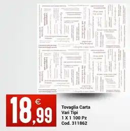Centro Cash Tovaglia Carta offerta