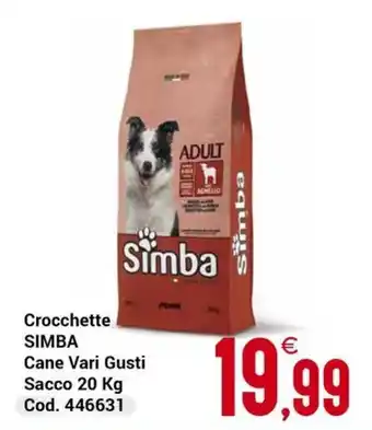 Centro Cash Crocchette SIMBA Cane Vari Gusti offerta