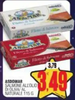 Vicino a te supermercati ASDOMAR SALMONE ALL'OLIO DI OLIVA/AL NATURALE offerta
