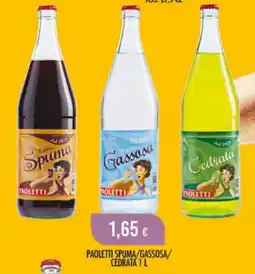 Scelgo Paoletti spuma/gassosa/cedrata offerta